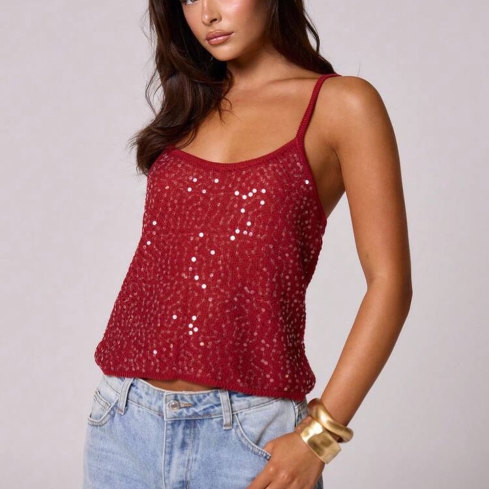 Musera Sequin Knit Tank Top